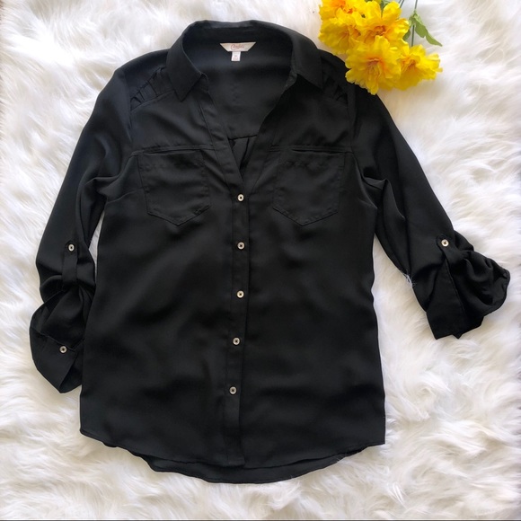 NWOT Candie’s Button Down Blouse. Size:Medium - Picture 8 of 8
